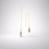 14 carat gold chain earrings with topaz