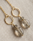 14 carat gold chain earrings with topaz