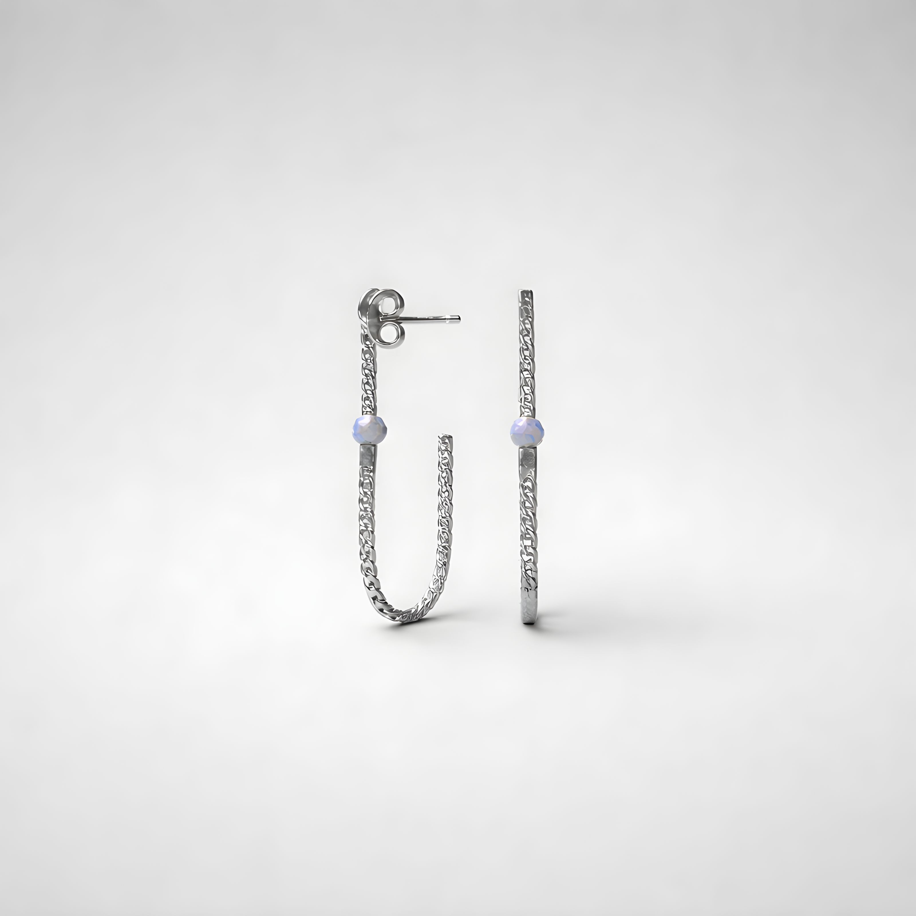 Earrings designed with opal