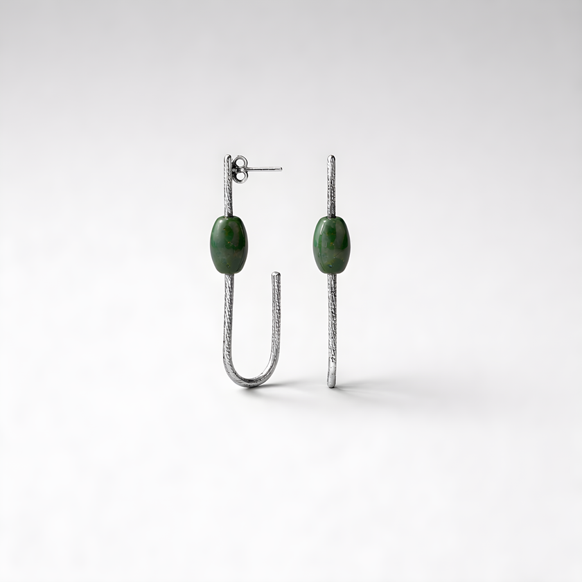 Earrings designed with turquoise stone