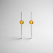 Earrings designed with amber