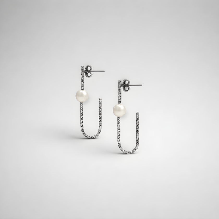 Earrings designed with pearl