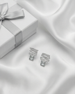 Silver earrings with aquamarine stone
