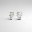 Silver earrings with aquamarine stone