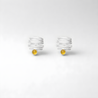 Silver earrings with citrine stone