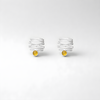 Silver earrings with citrine stone