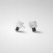 14 carat white gold earrings with garnet stones