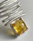 14 karat white gold earrings with a citrine stone