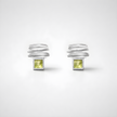 14 carat white gold earrings with chrysolite stones