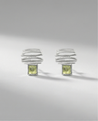 14 carat white gold earrings with chrysolite stones