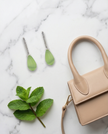 Silver earrings with green opalite
