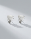 Silver earrings with labradorite