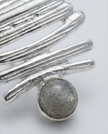 Silver earrings with labradorite