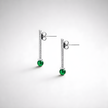 Earrings designed with green agate