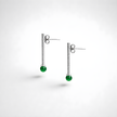Earrings designed with green agate
