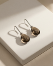 Silver earrings with brown opalite