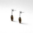 Silver earrings with brown opalite
