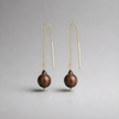 Necklace earrings with baroque pearls in chocolate color