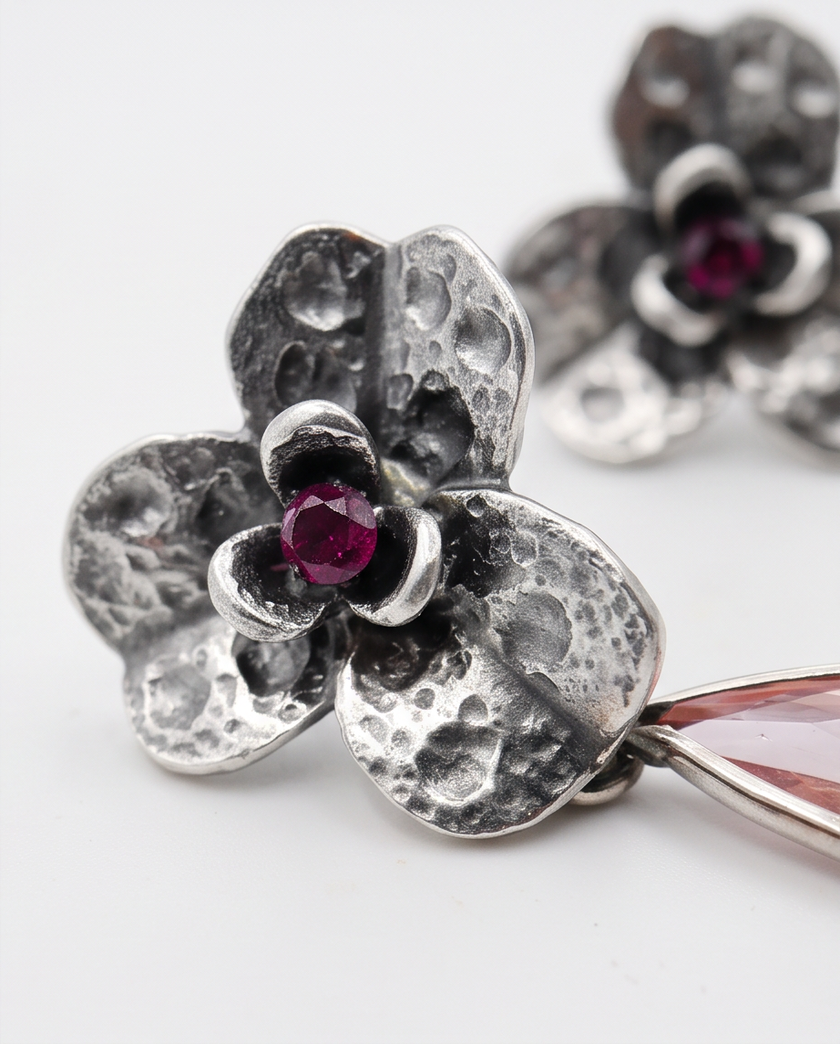 עגילים סחלב ורוד