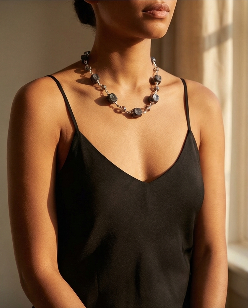 Gray opalite necklace