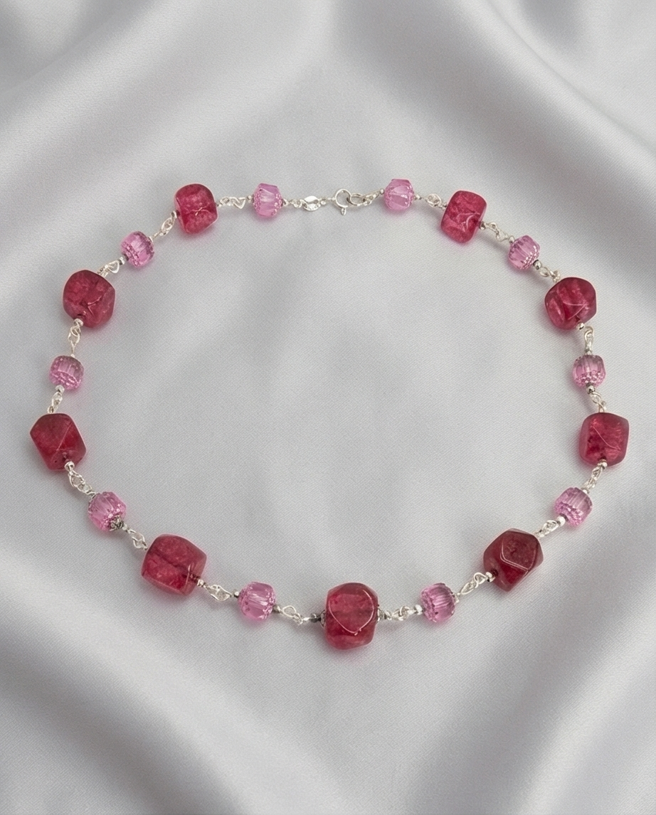 Burgundy & Light Pink Huge Opalite