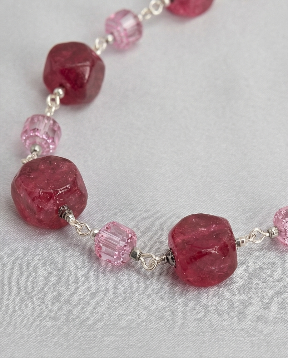 Burgundy & Light Pink Huge Opalite