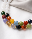 Silver necklace with topaz and citrine stones