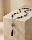 Onyx necklace with drop pendant