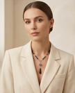 Onyx necklace with drop pendant