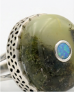 Silver ring with yellow agate stone