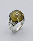 Silver ring with yellow agate stone