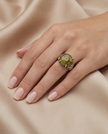 Silver ring with yellow agate stone