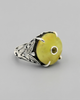 Silver ring with yellow agate stone