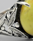 Silver ring with yellow agate stone
