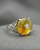 Silver ring with yellow agate stone