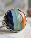 Silver ring with yellow agate