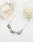 Silver pendant inlaid with citrine, olivine and garnet