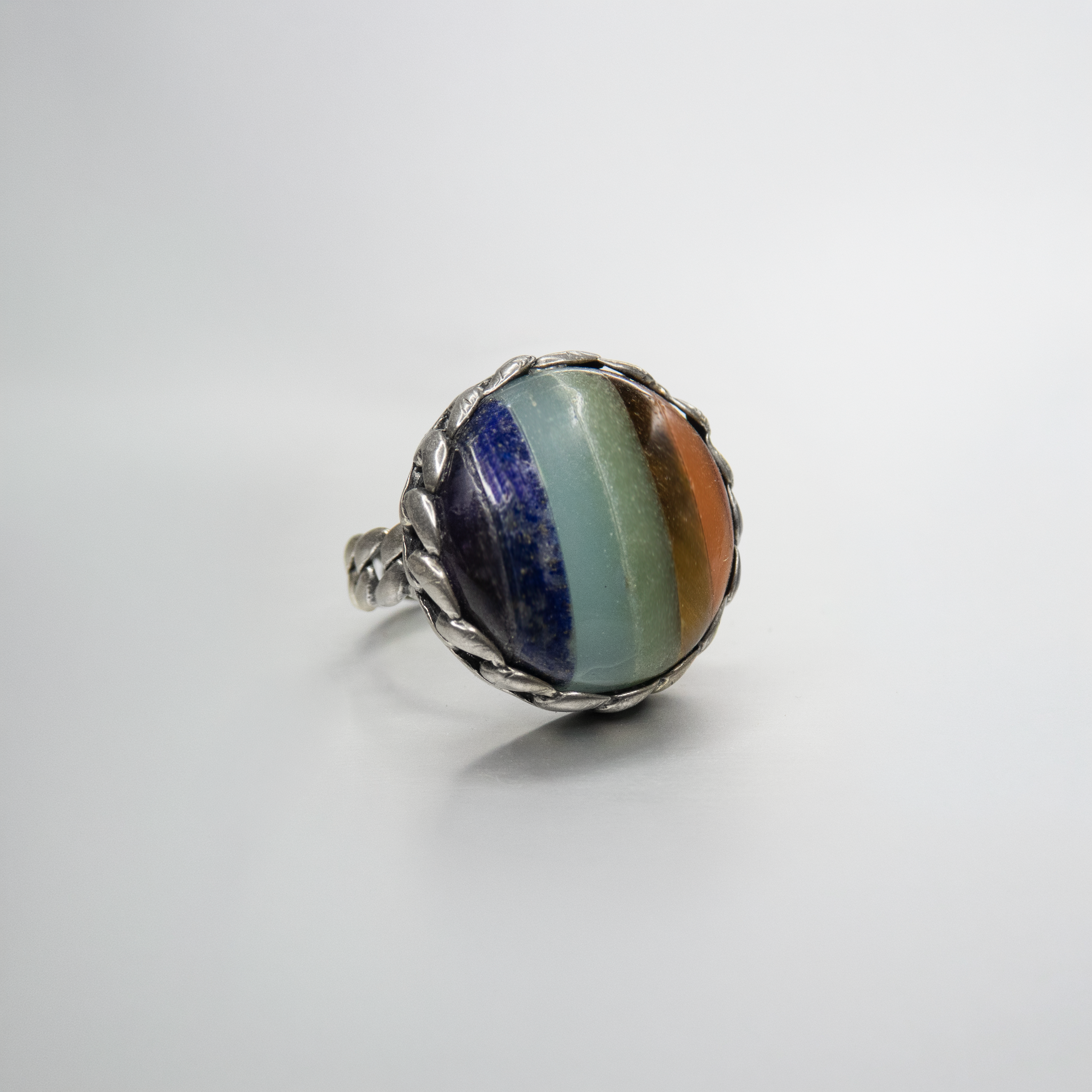 Silver ring with yellow agate