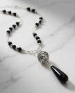 Onyx necklace with drop pendant