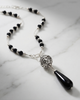 Onyx necklace with drop pendant
