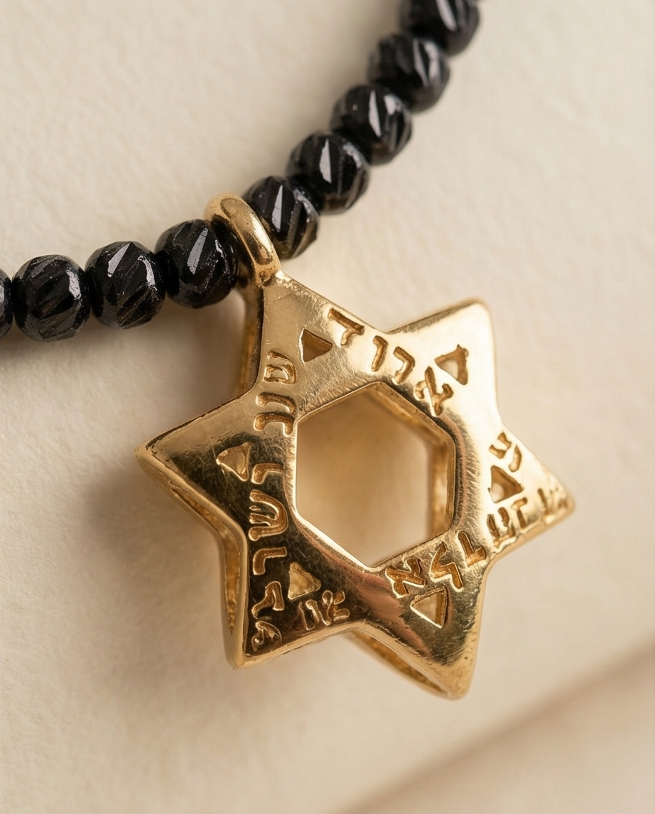 שרשרת כסף מגן דוד בגוון זהב