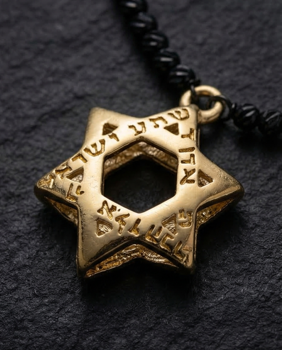 שרשרת כסף מגן דוד בגוון זהב