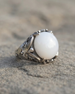 Silver ring with kyanite