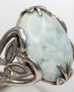 Silver ring with kyanite