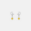 Silver omega earrings with an artificial brook pearl