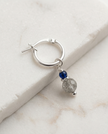 Molly white gold earrings with labradorite and sapphire charms