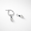Molly white gold earrings with labradorite and sapphire charms