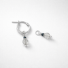 Molly white gold earrings with labradorite and sapphire charms
