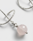 Omega Silver Earrings with Rose Opalite