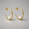 Gold-plated silver hoop earrings with a white pearl